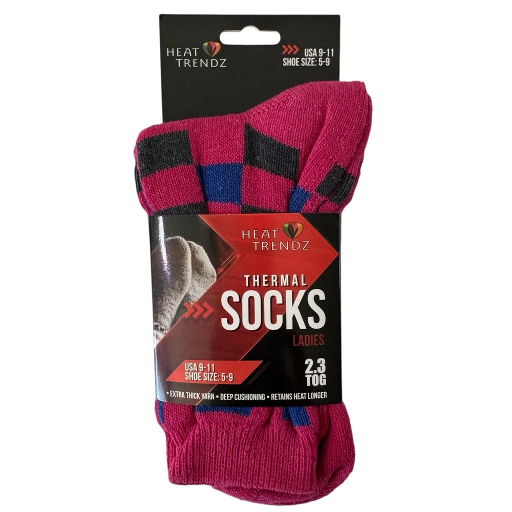 Heat Trendz Pink Thermal Socks TOG 2.3 Women Shoe Size 5-9 Extra Thick Yarn NEW